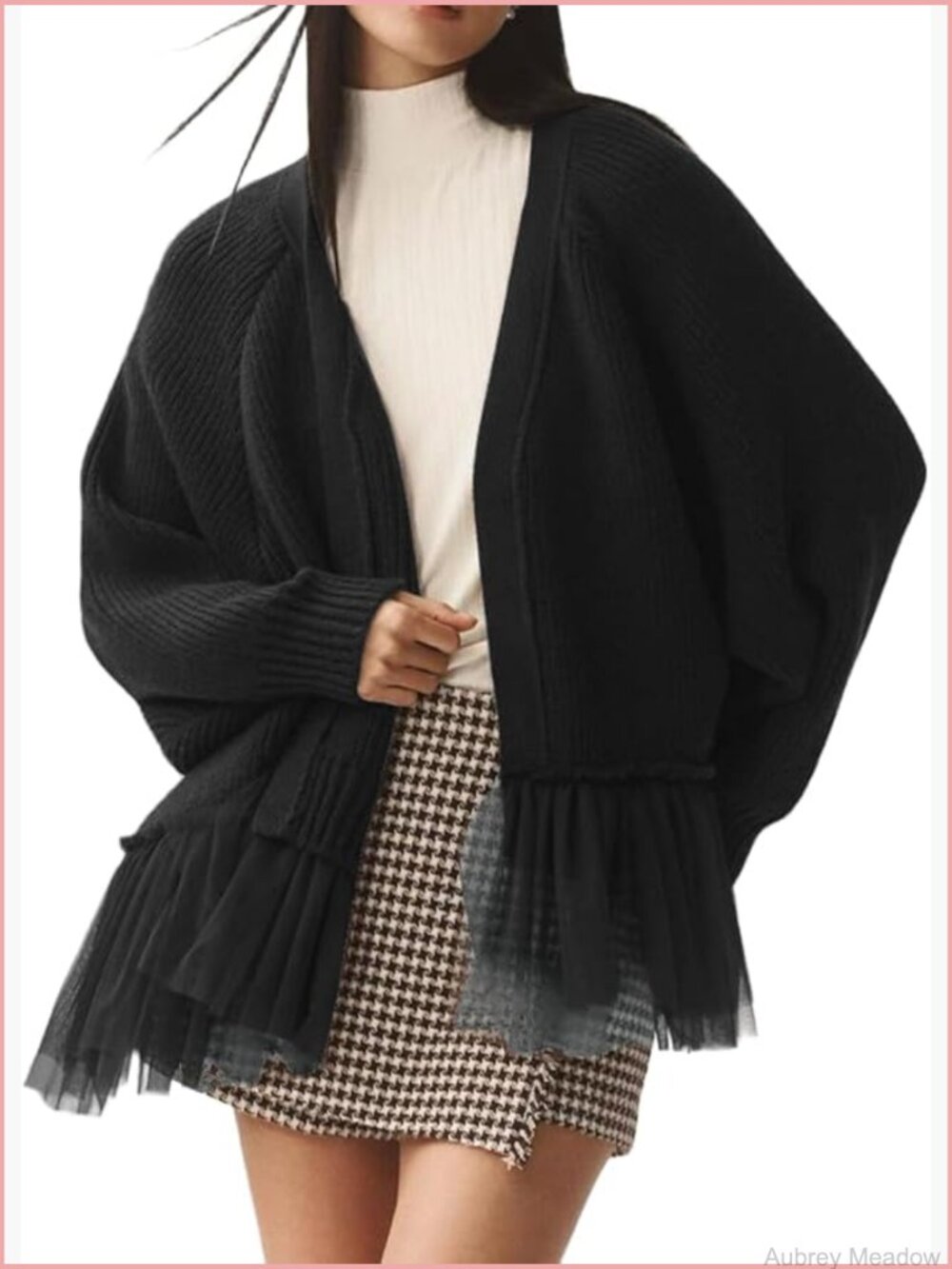 Open Front Chunky Knit Cardigan Long Sleeve Cable Knit Sweater Women
